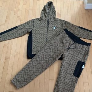 Mens Coach Mixed Media Hoodie and Joggers Size L